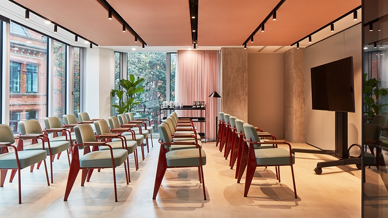 A meeting room that seats up to twenty people