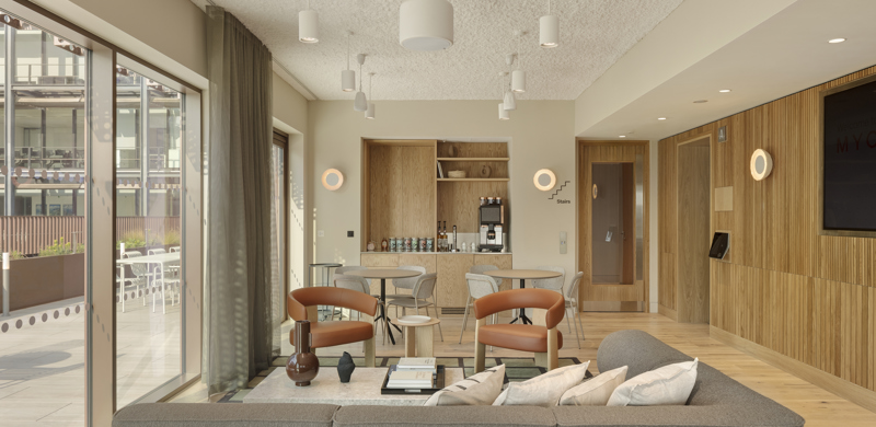 Serene kitchen and lounge space