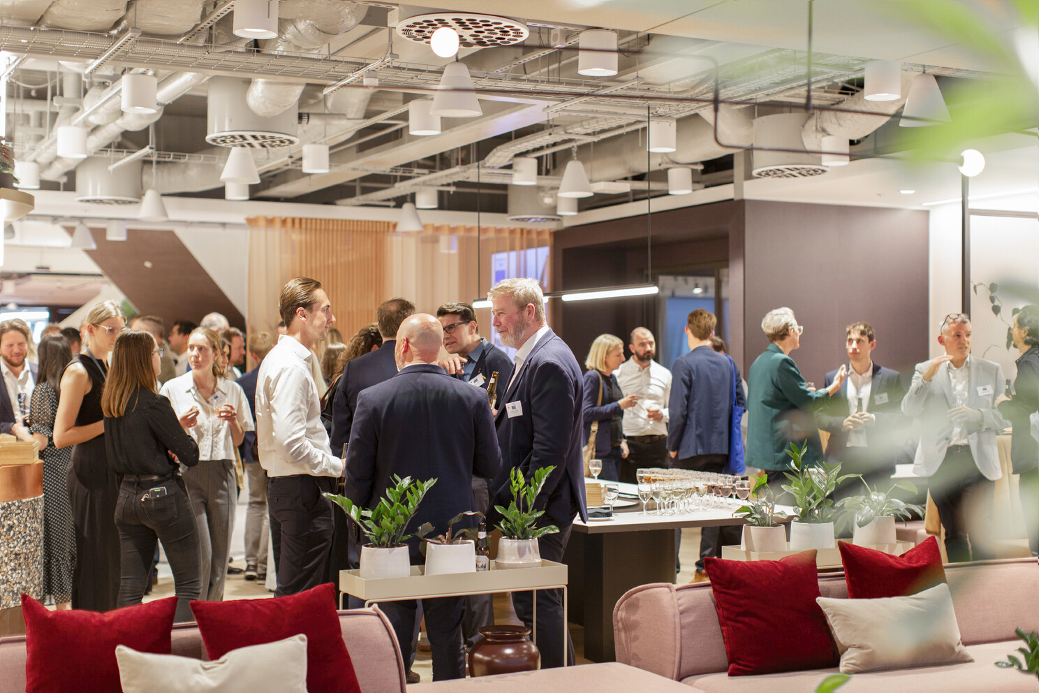 Networking space filled with professionals 