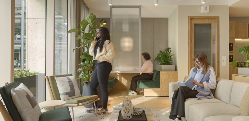 Welcoming breakout space at MYO New Street Square