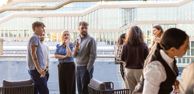 Professionals networking together