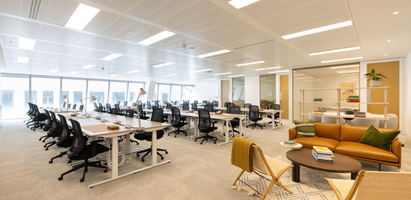 Open-plan office and lounge space
